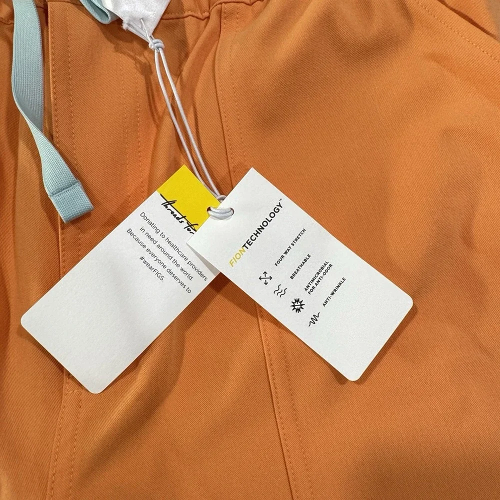 Figs Cairo Cargo Men's Sz LT NWT Orange Creamsicle Scrub Pants